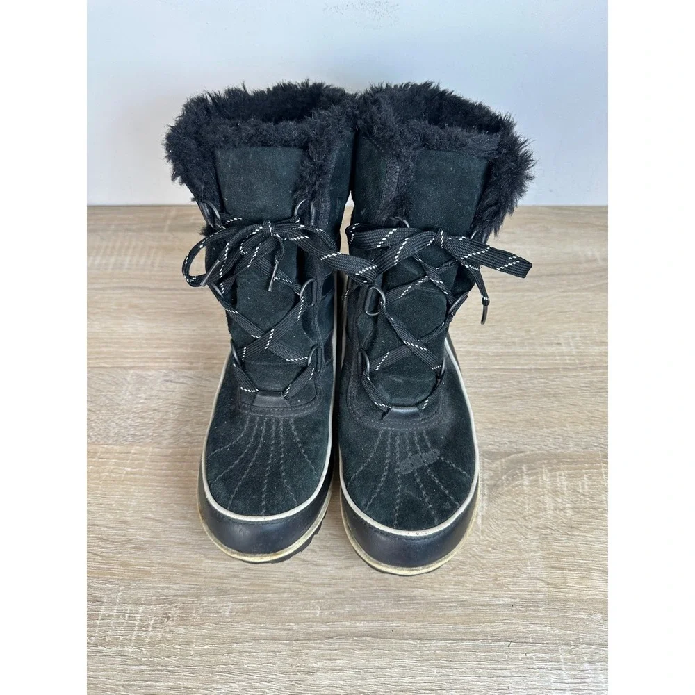 Sorel Tivoli II Black Waterproof Faux Fur Winter Boots NL2089-010 Womens 9.5